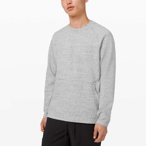 Lululemon At Ease Crew Sz M In Heathered Melody Light Grey